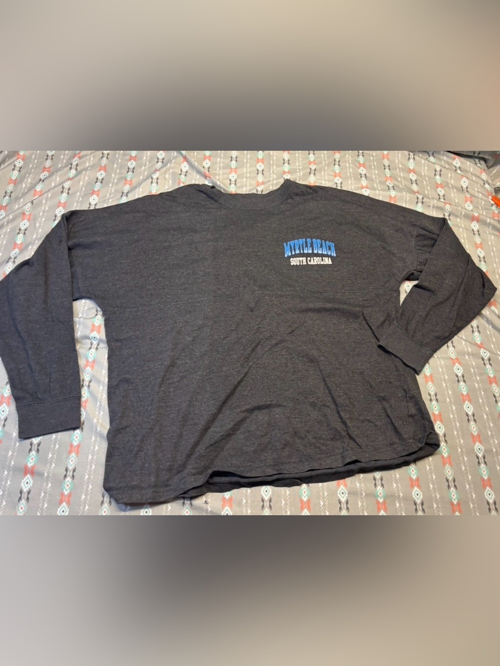 ✴️Men’s Long-Sleeve Tee with Blue Myrtle Beach Graphic